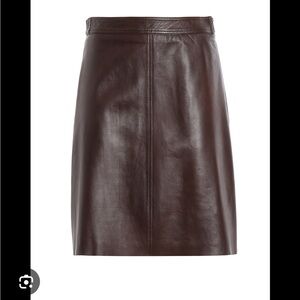 Weekend Max Mara Brown Leather Skirt
